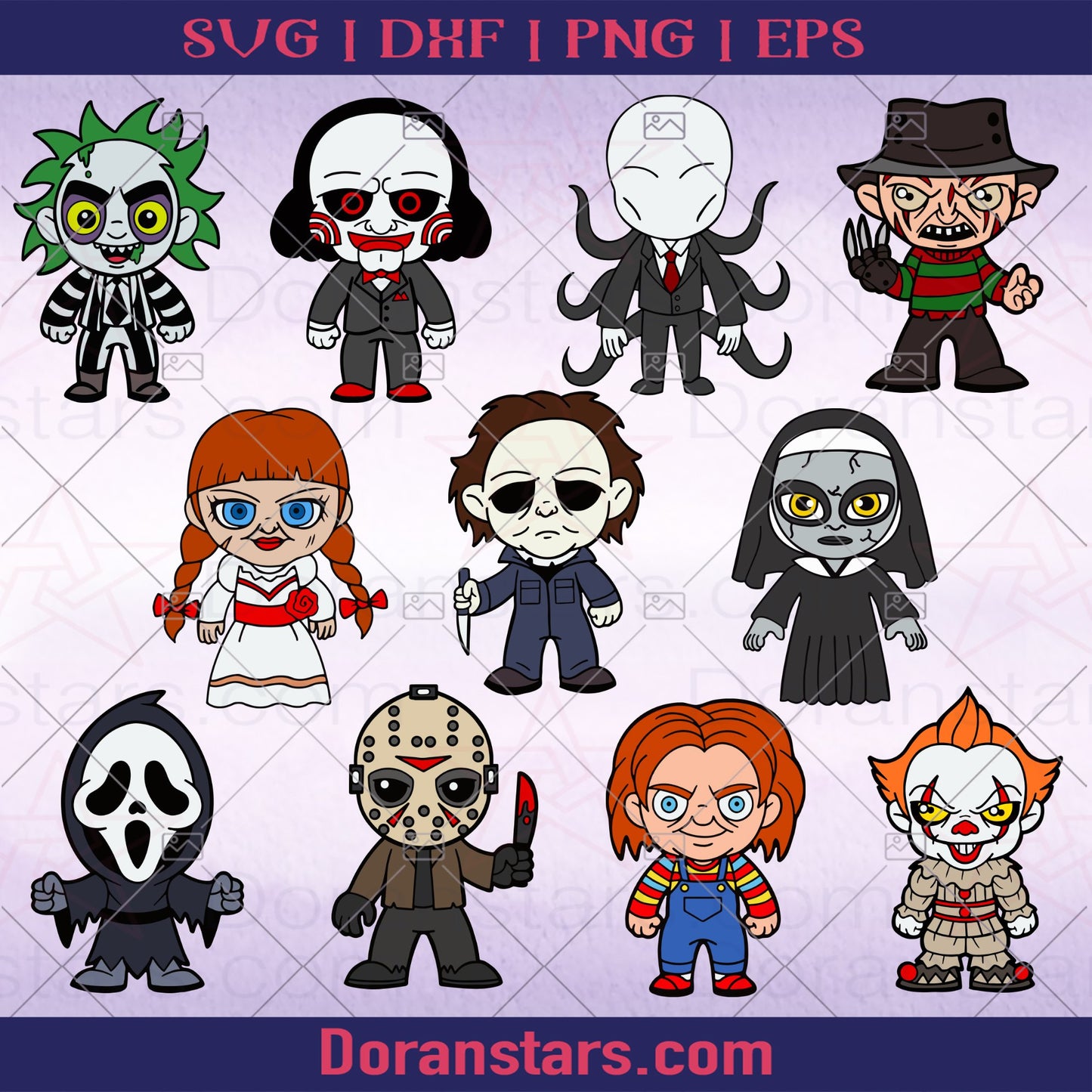 11 Horror Chibi Ideas, Horror SVG Bundle, Halloween Svg Bundle, Cute Characters, Anime Characters Svg, Bundle Movie Svg