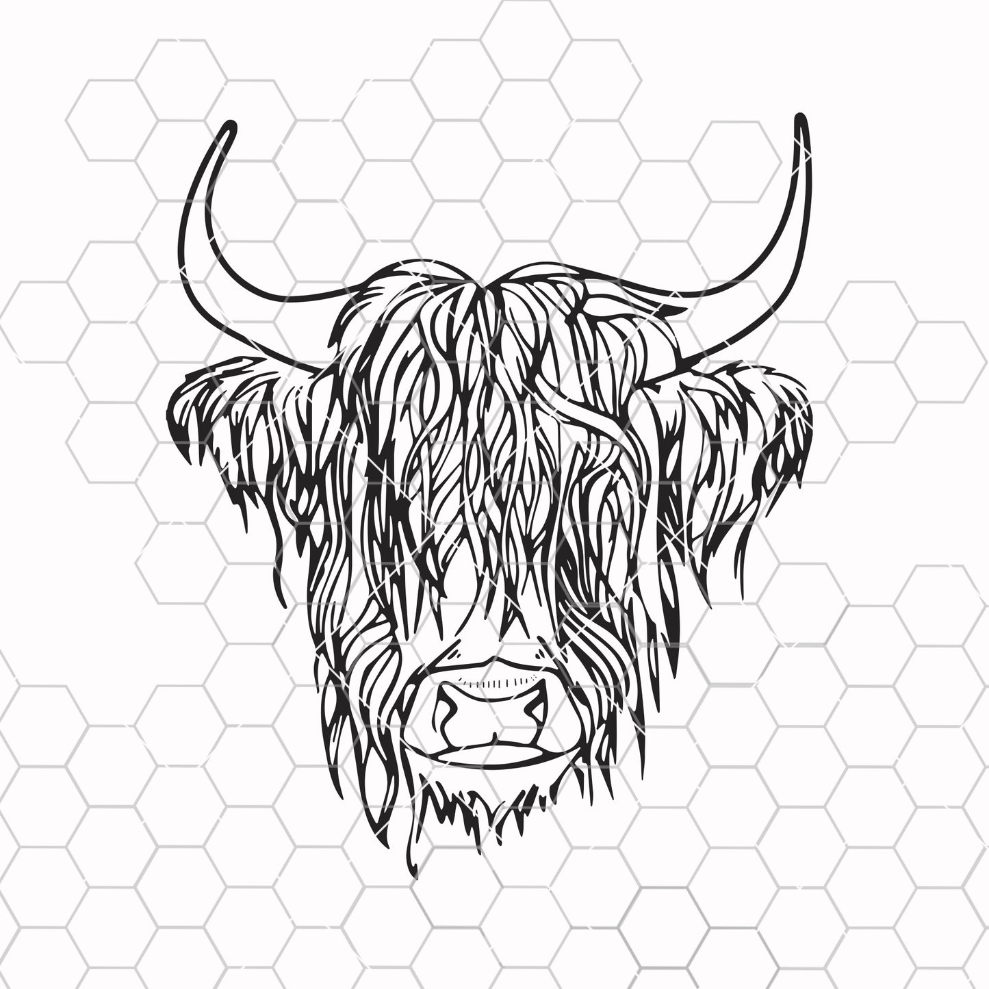 Highland Cow Svg Bull Svg Bull Head Svg Heifer Svg Farm Life Svg Farm Animals Svg Highland Cow Print Cow Face Svg Highland Cattle Svg CowArt
