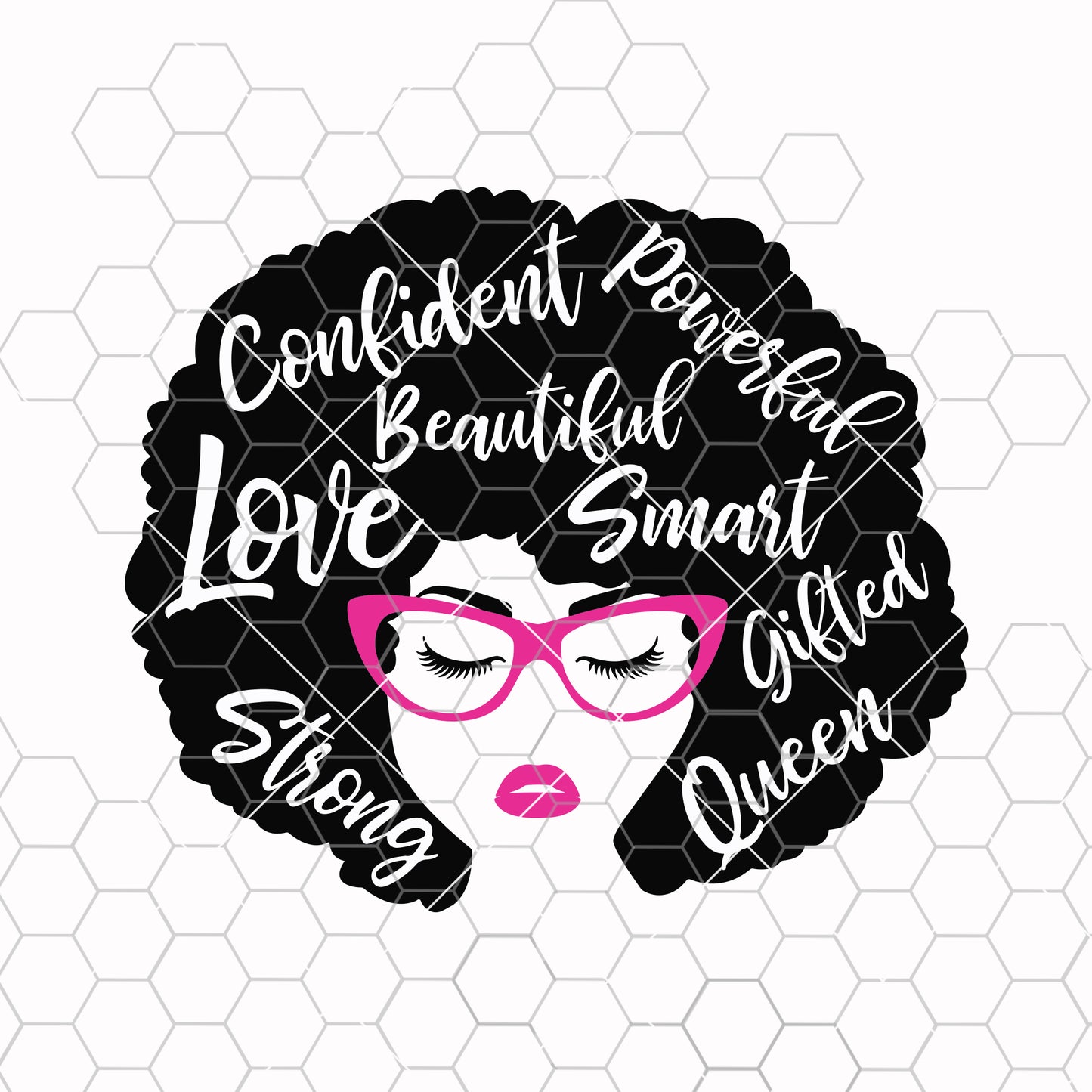 African American Woman svg, Black woman svg, Afro svg, Afro woman svg, Strong svg, Powerful svg, Beautiful svg, Queen svg, Girl power svg