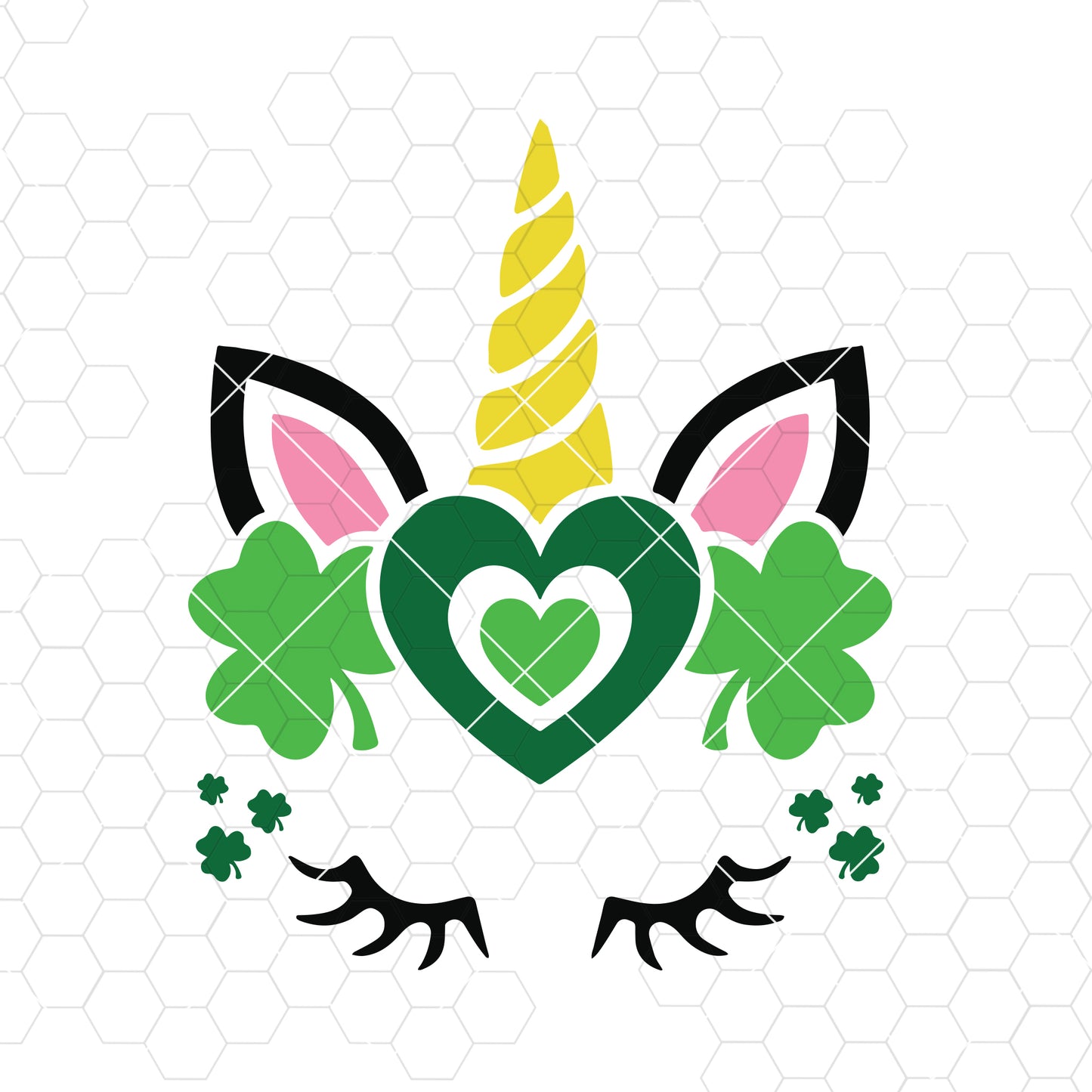 St. Patrick's Day Svg, Unicorn Svg, Dxf, Png, Lucky Svg, Shamrocks Svg, Cute Kid's Design, Girl Shirt Design, Silhouette, Cricut, Cut Files