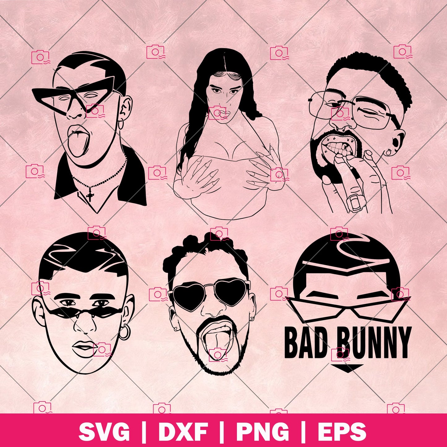 Bad Bunny Human face logo Easter SVG cut file for Cricut & Silhouette by DoranStars
