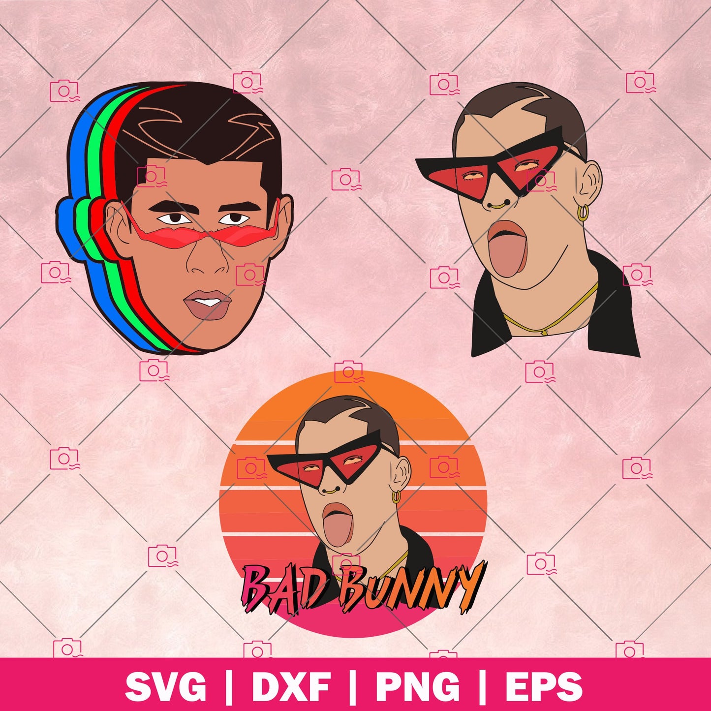 Bad bunny Male face logo, Svg Files For Cricut, Dxf, Eps, Png, Cricut Vector, Digital Cut Files, Vector