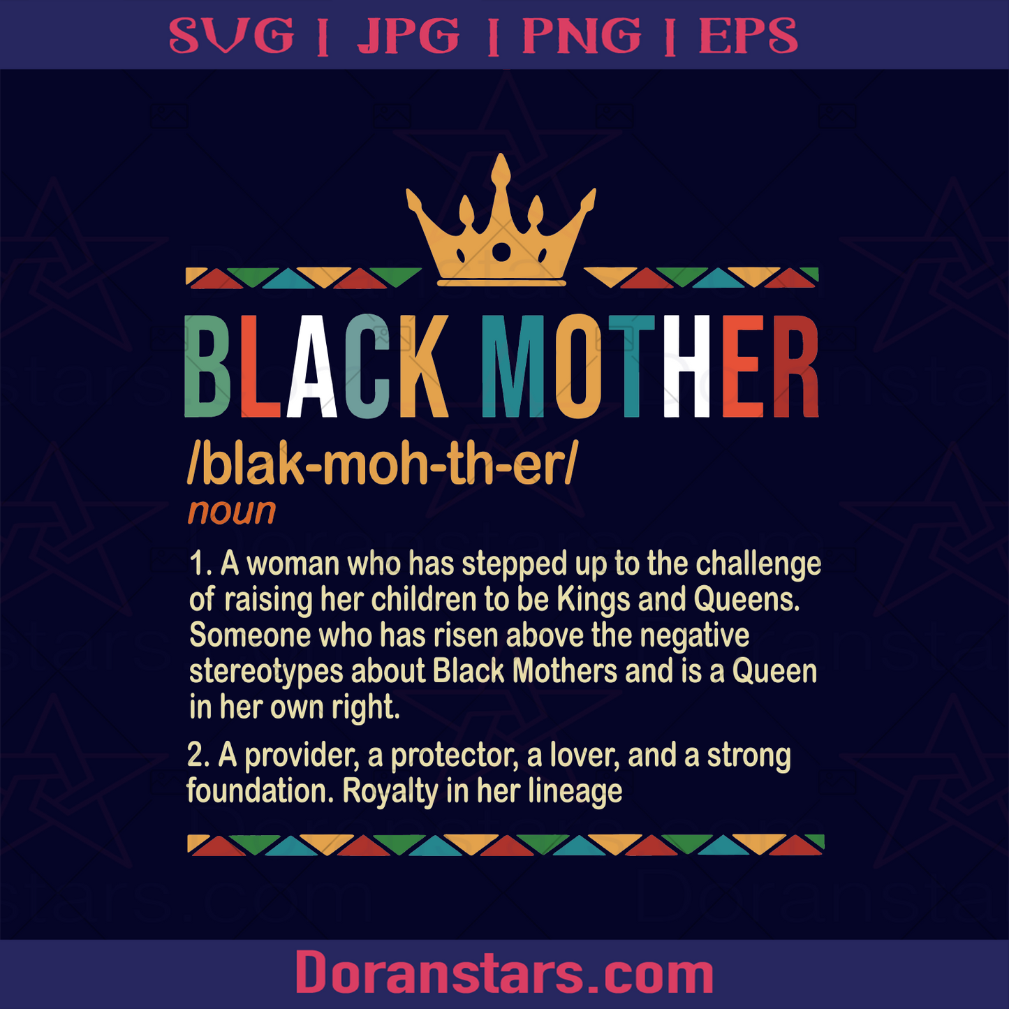 Black Mother Definition logo, Svg Files For Cricut, Dxf, Eps, Png, Cricut Vector, Digital Cut Files Download