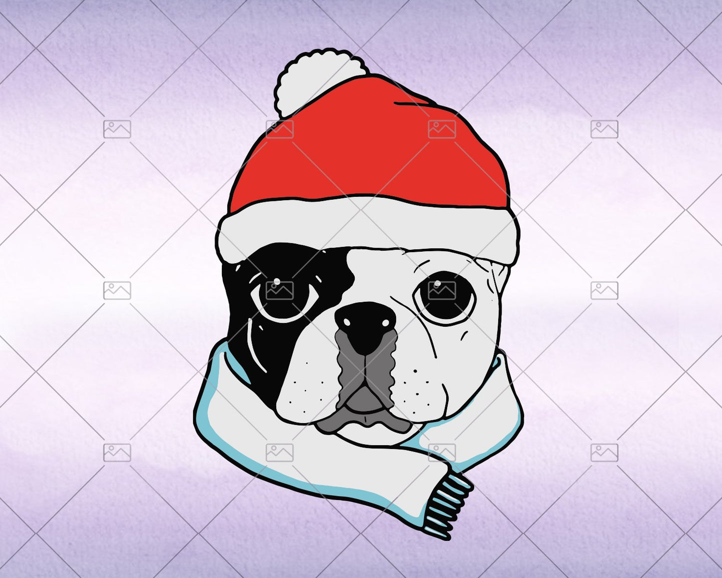 Christmas bouledogue français - Svg, Instant Download - Doranstars