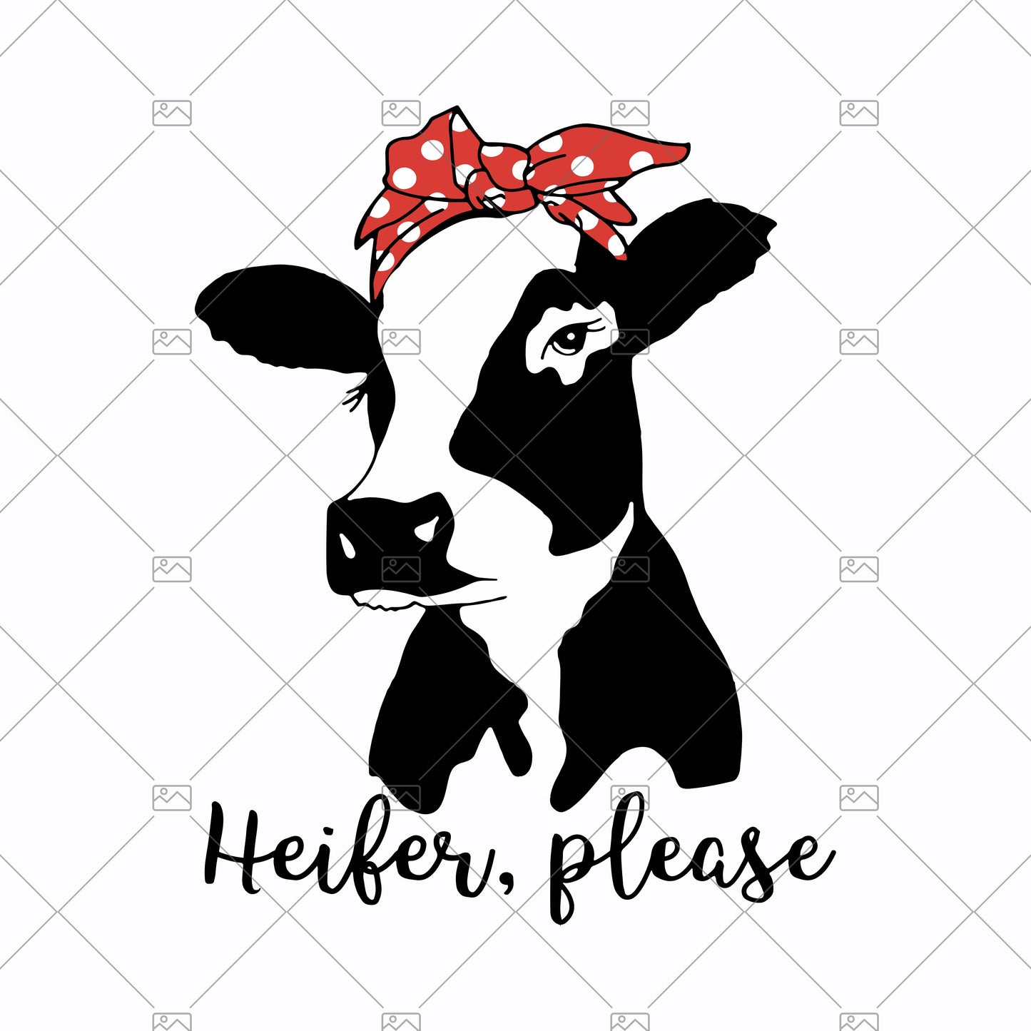 Heifer, Please SVG, DXF, PNG, Eps ,Cut Files Digital