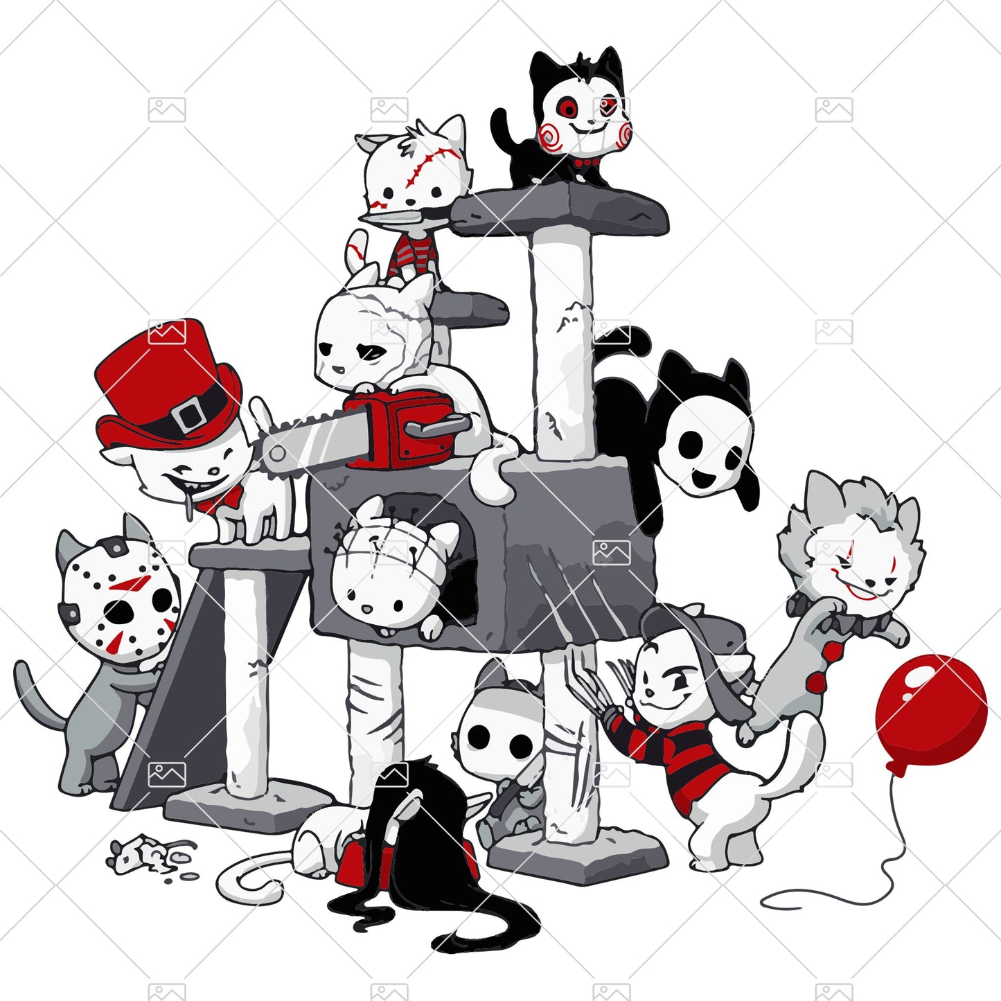 Horror Cat Halloween Cat png Cat IT png Halloween Files png