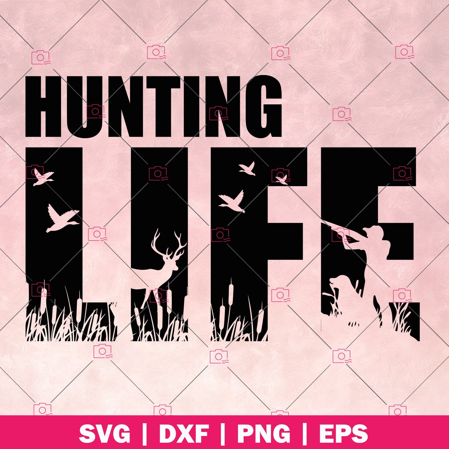 Hunting Life logo, Svg Files For Cricut, Dxf, Eps, Png, Cricut Vector, Digital Cut Files, Hunting, Wild animals