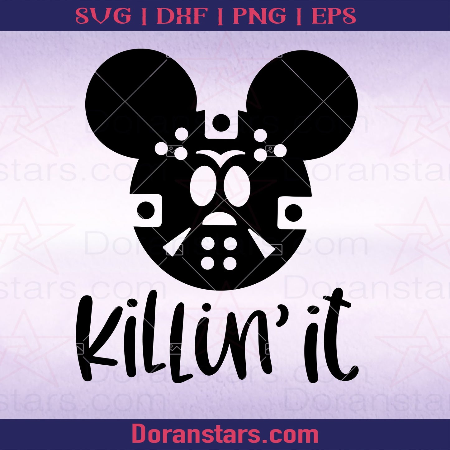 Killin' it Disney Halloween Jason Voorhees Mickey Mouse Head Black Svg Jason Mickey Halloween