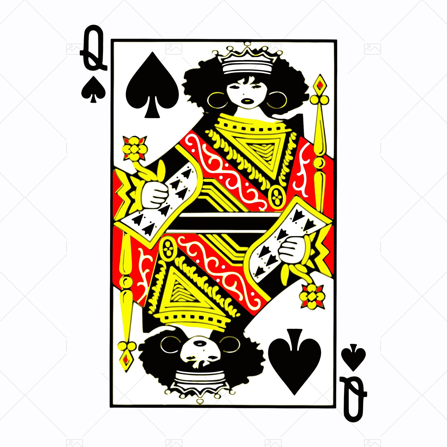 Afro Queen of Spades SVG