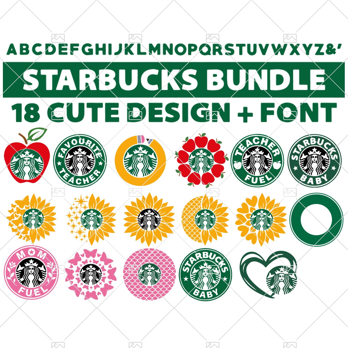 Starbucks Svg Bundle,Starbucks Teacher Svg,Starbucks Sunflower Svg,Starbucks Mermaid Svg, Starbucks Vector,lnstant Download,Svg,Png,Dxf