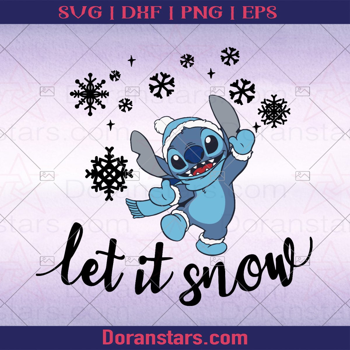 Stitch Let it snow, Christmas svg 2021 - Instant Download - Doranstars