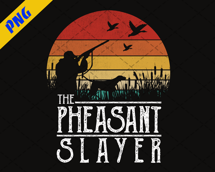 The Pheasant Slayer logo, Svg Files For Cricut, Dxf, Eps, Png, Cricut Vector, Digital Cut Files, Pheasant, Hunting, Hunt, Neon, Synthwave theme, Bird hunting