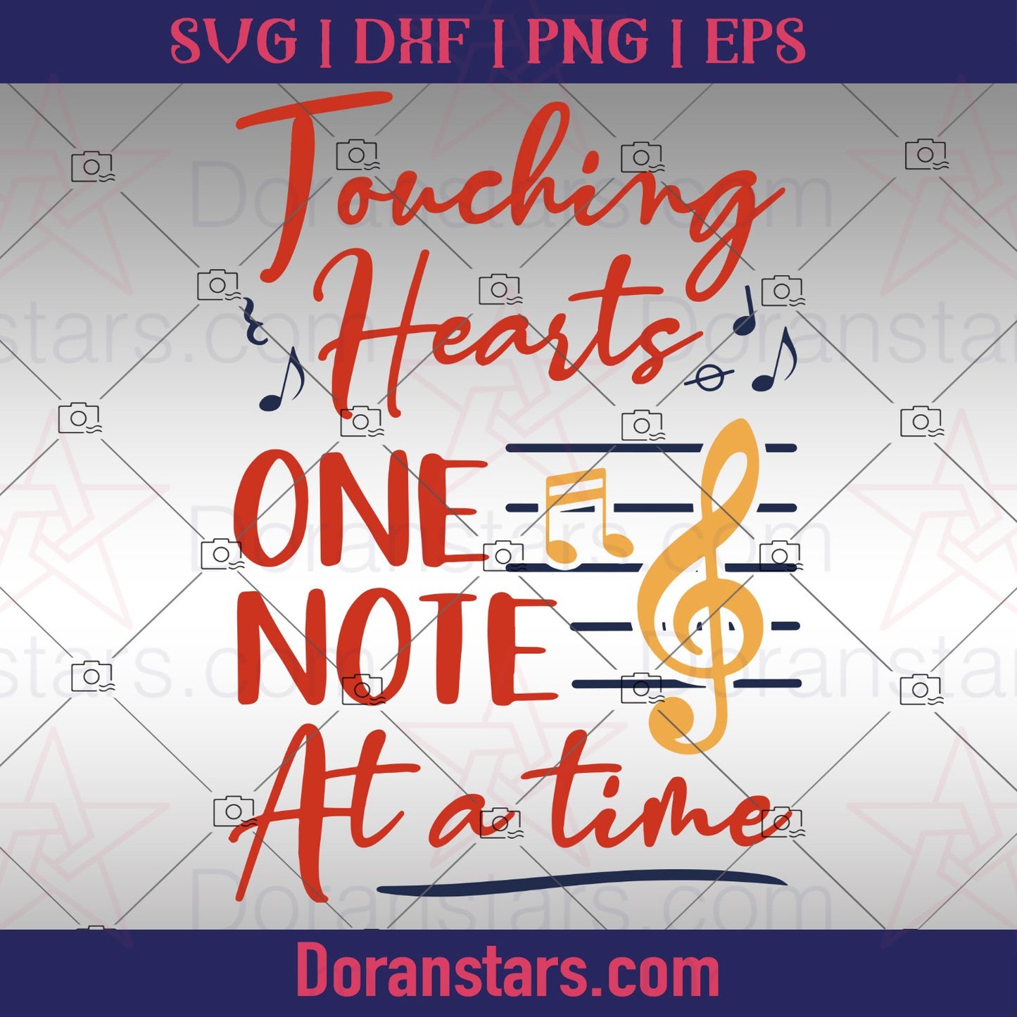 Touching Hearts One Note At A Time - Teacher svg Instant Download - Doranstars.com