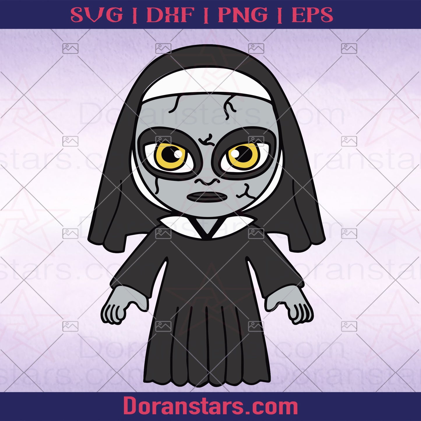 Valak Chibi Svg, The Nun Valak Demon Nun Svg, Halloween Scary Svg, Halloween Svg Files For Cricut, Silhouette