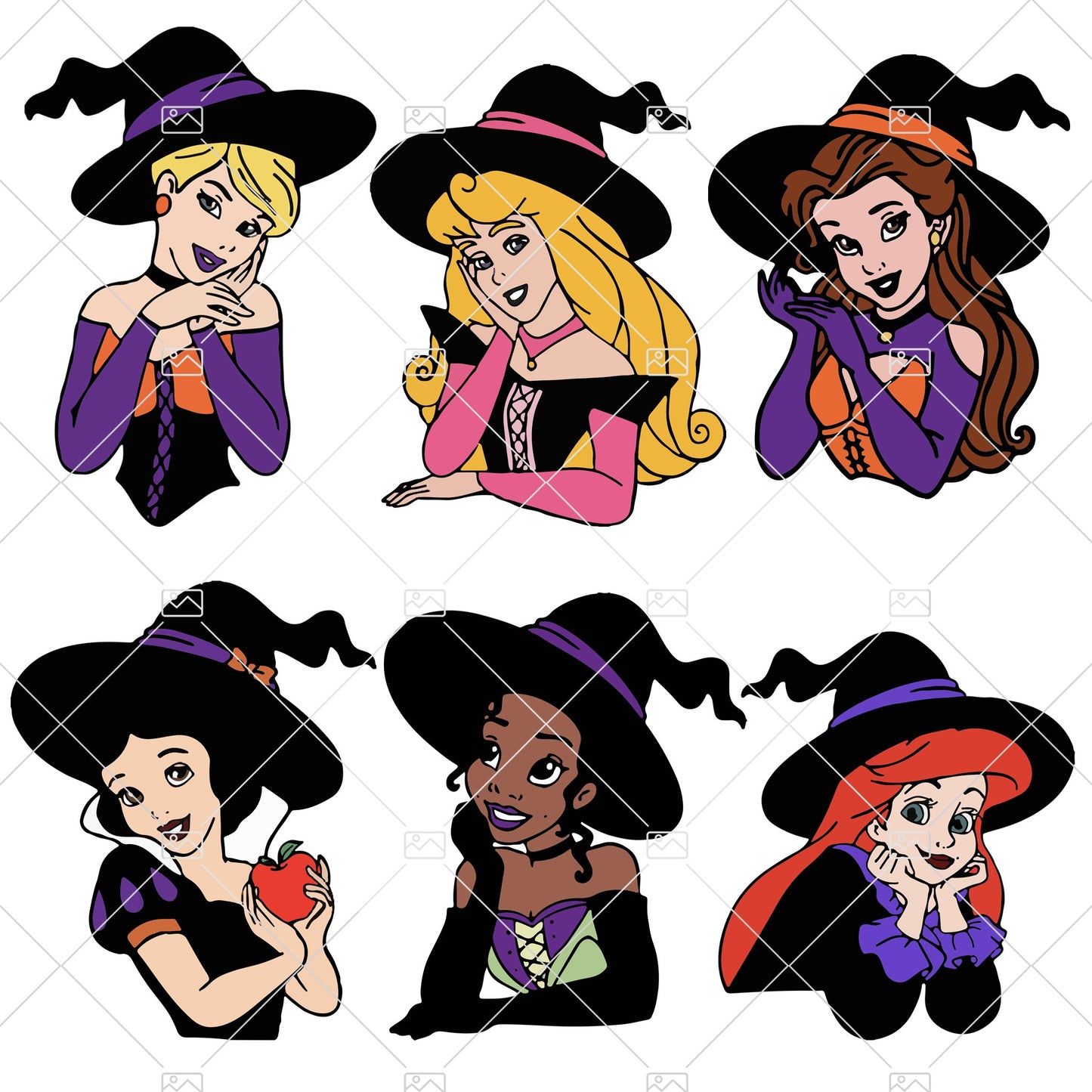 6pcs LAYERED Princess halloween svg Disney halloween Svg Halloween svg, witch svg Disney svg