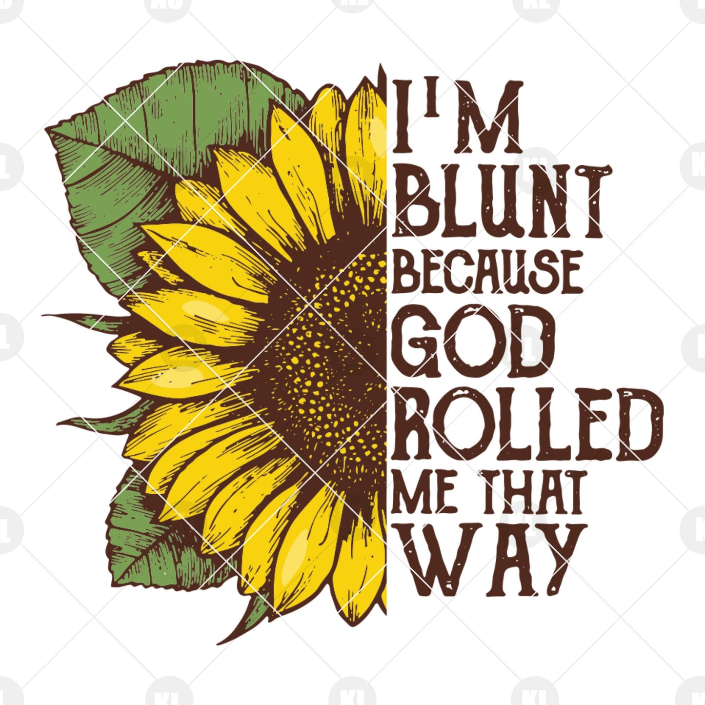 I'm Blunt Because God Rolled Me That Way Digital Cut Files Svg, Dxf, Eps, Png, Cricut Vector, Digital Cut Files Download