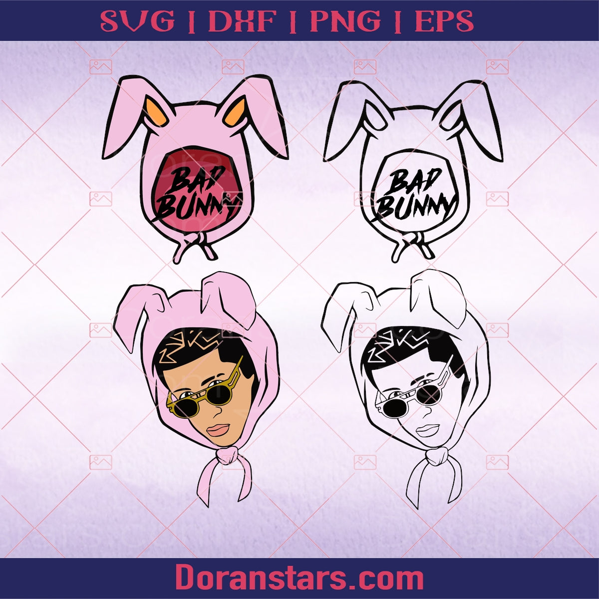 Bad bunny - Bundle logo, Svg Files For Cricut, Dxf, Eps, Png, Cricut Vector, Digital Cut Files, Vector