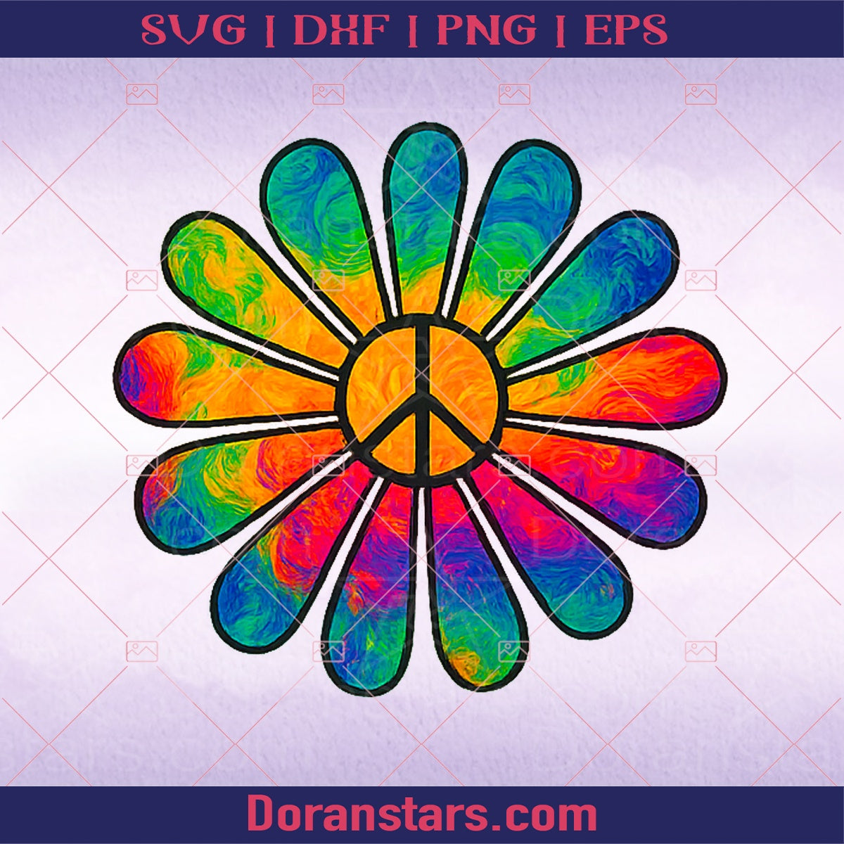 Daisy hippie flower child Flower SVG cut file for Cricut & Silhouette by DoranStars