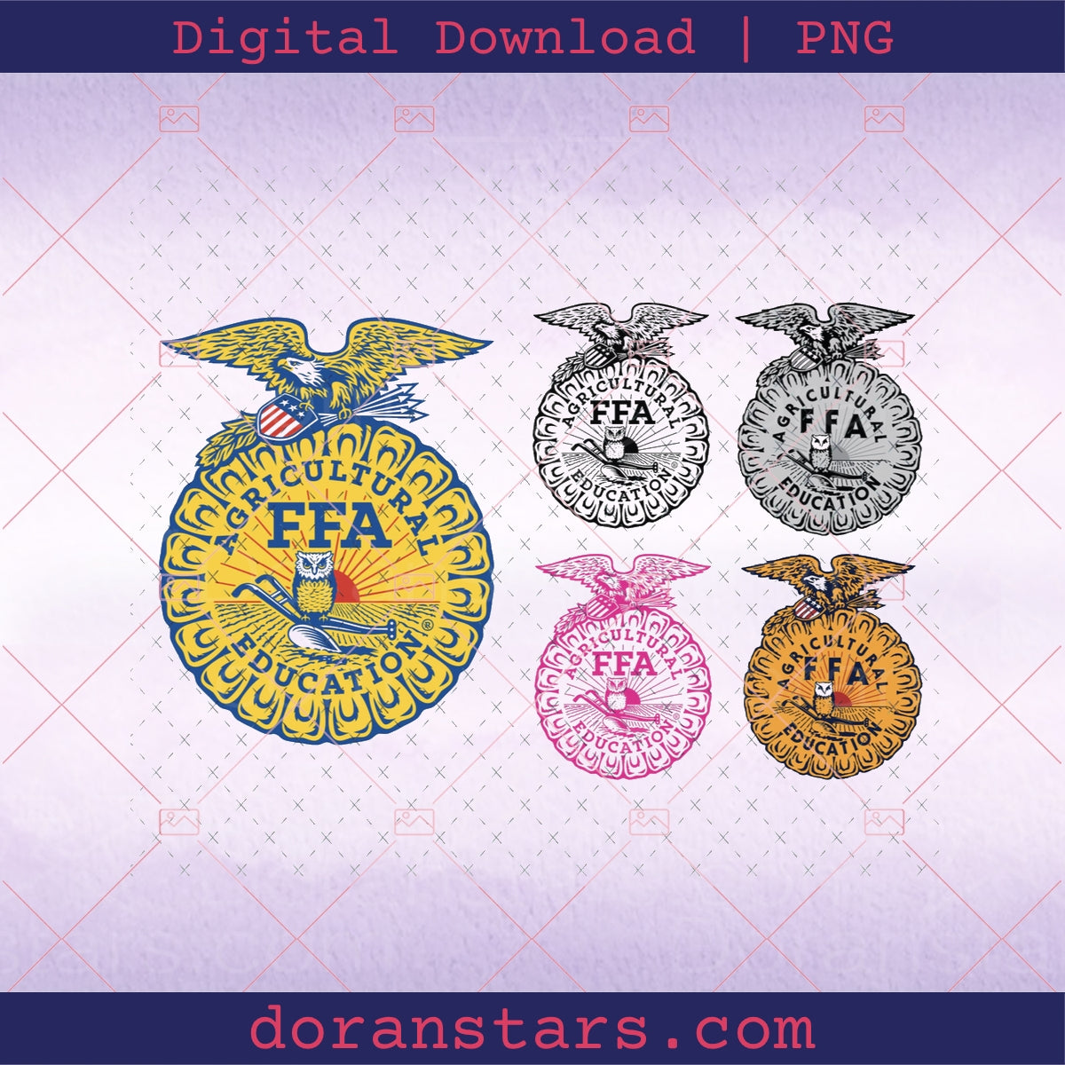 FFA Logo SVG Bundle Multi Color Agriculture Education Emblem SVG PNG Cricut Silhouette Sublimation Cut Files SVG Design cut
