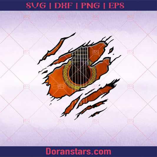 Guitar Artwork png digital download Music SVG cut file for Cricut & Silhouette by DoranStars