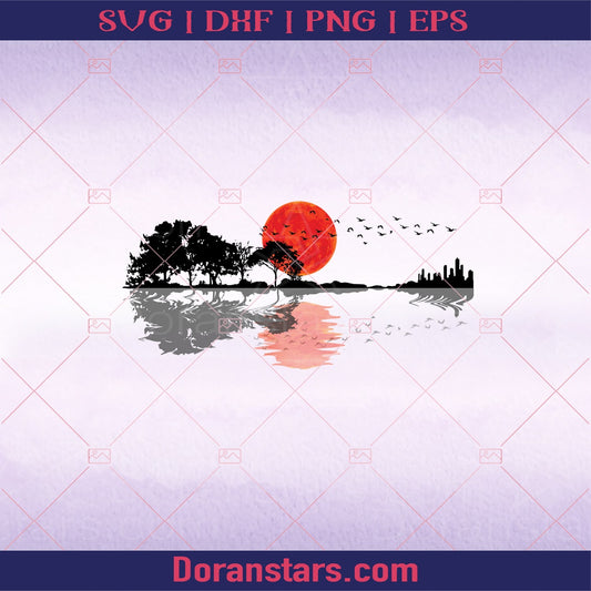 Guitar Sunsetpng digital download Music SVG cut file for Cricut & Silhouette by DoranStars