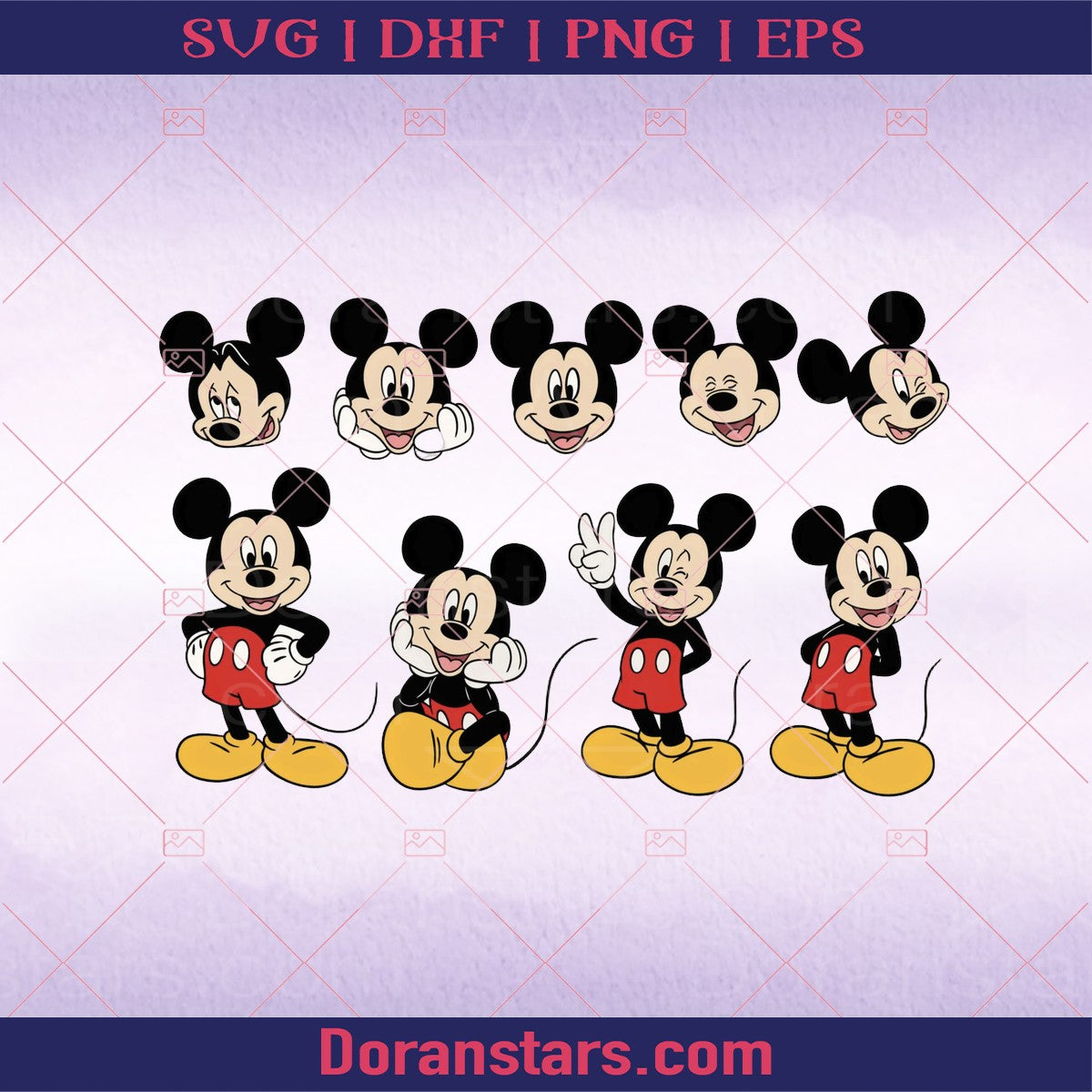Mickey Mouse Layered SVG Bundle Mickey Head PNG Digital Download
