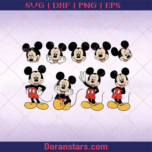 Mickey Mouse Layered SVG Bundle Mickey Head PNG Digital Download