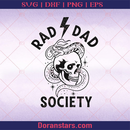 Rad Dad Society T-Shirt Cool Dad Club Dad Life Tee First Fathers Day Present