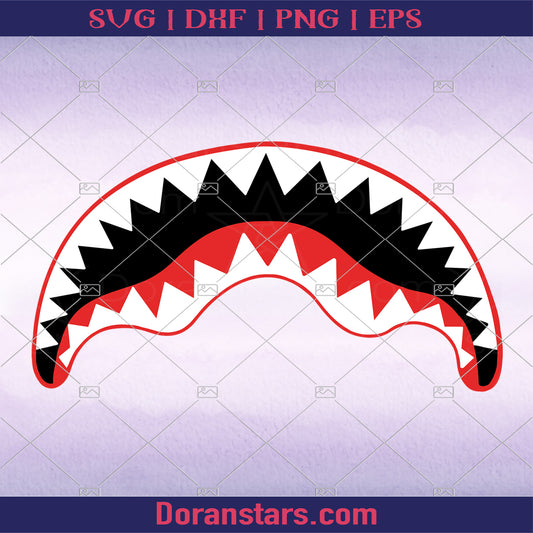 Shark Teeth Print Mask Digital Cut Files Svg, Dxf, Eps, Png, Cricut Vector, Digital Cut Files Download