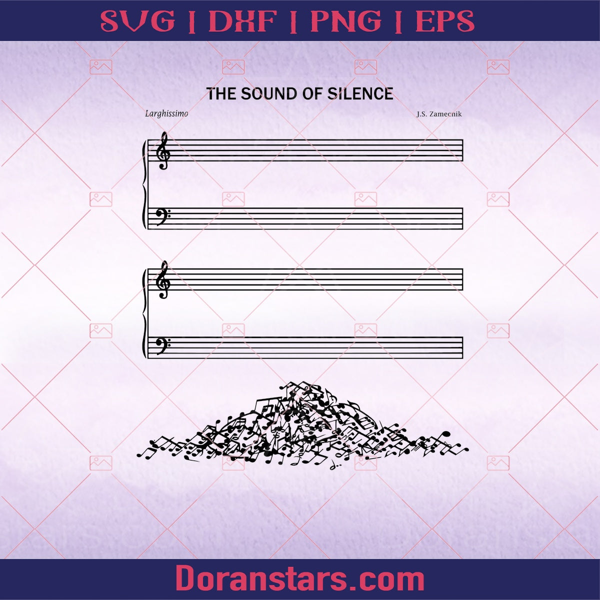 The Sound Of Silence 24 png digital download SVG Design cut file for Cricut & Silhouette by DoranStars
