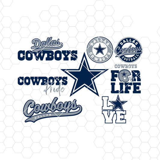 Dallas Cowboys Svg Dallas Cowboys Files Cowboys Logo Football Silhouette Cameo Cricut Cut Files Digital Clipart Layers Png