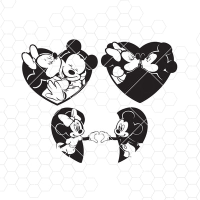 Mickey Mouse SVG, Minnie Mouse SVG, Disney Character, Clipart, Cricut, Silhouette, Cut File, Vector, Vinyl File, Eps, Png, Dxf