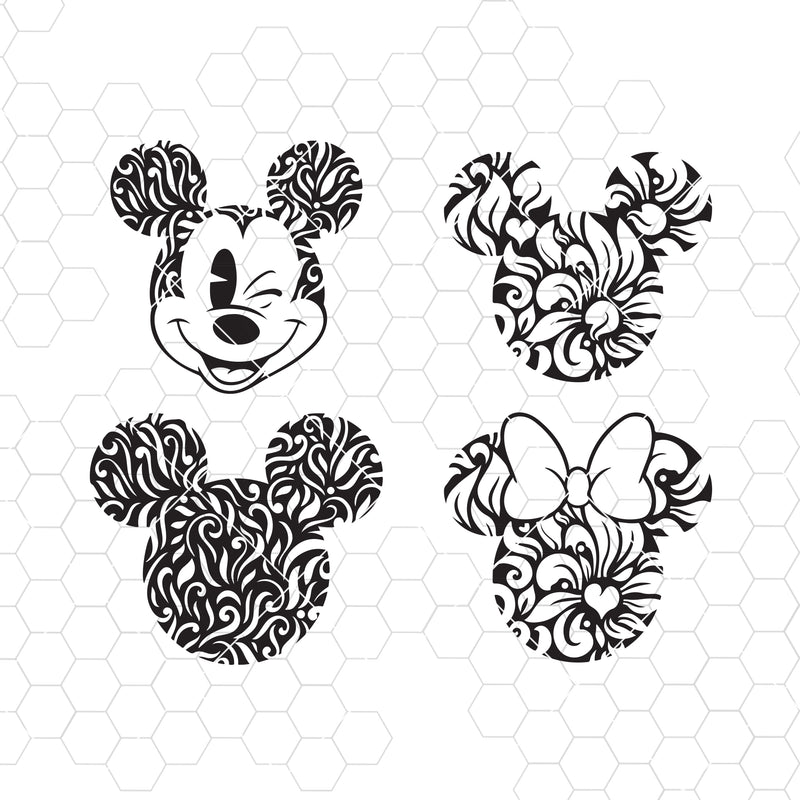 Mickey Mouse Mandala Art, Mickey Mouse SVG, Minnie, Mickey Head SVG ...