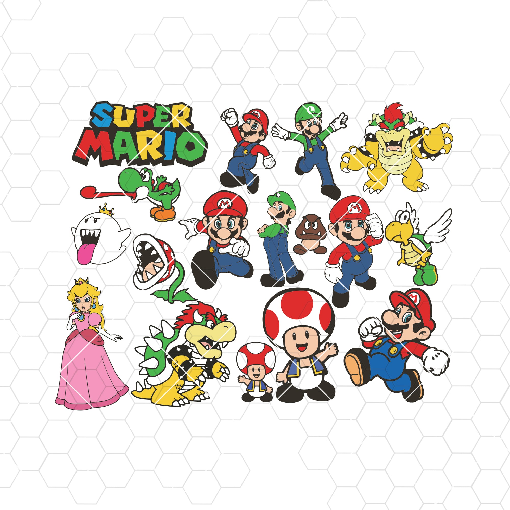 Super Mario Digital Cut Files Svg, Dxf, Eps, Png, Cricut Vector ...
