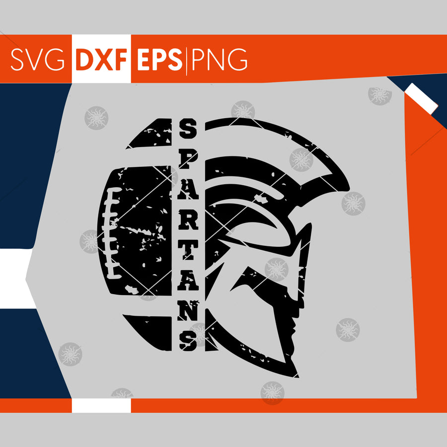 Spartans SVG, Football SVG, Grunge Spartans Football Design, Distressed Svg, Cricut Cut Files, Silhouette Cut Files, SVG Cutting Files