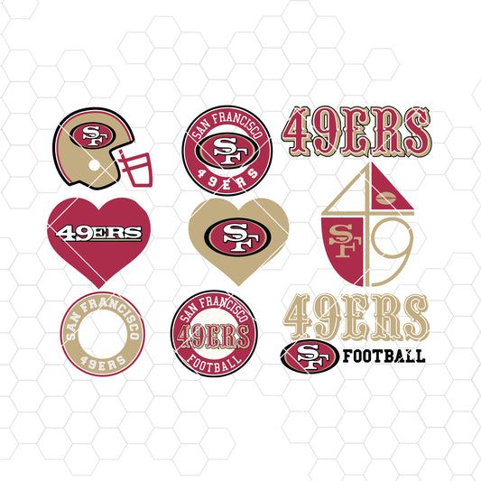 San Francisco 49ers Svg San Francisco 49ers Files 49ers Logo Football Silhouette Cameo Cricut Digital Clipart Layers Png Dxf