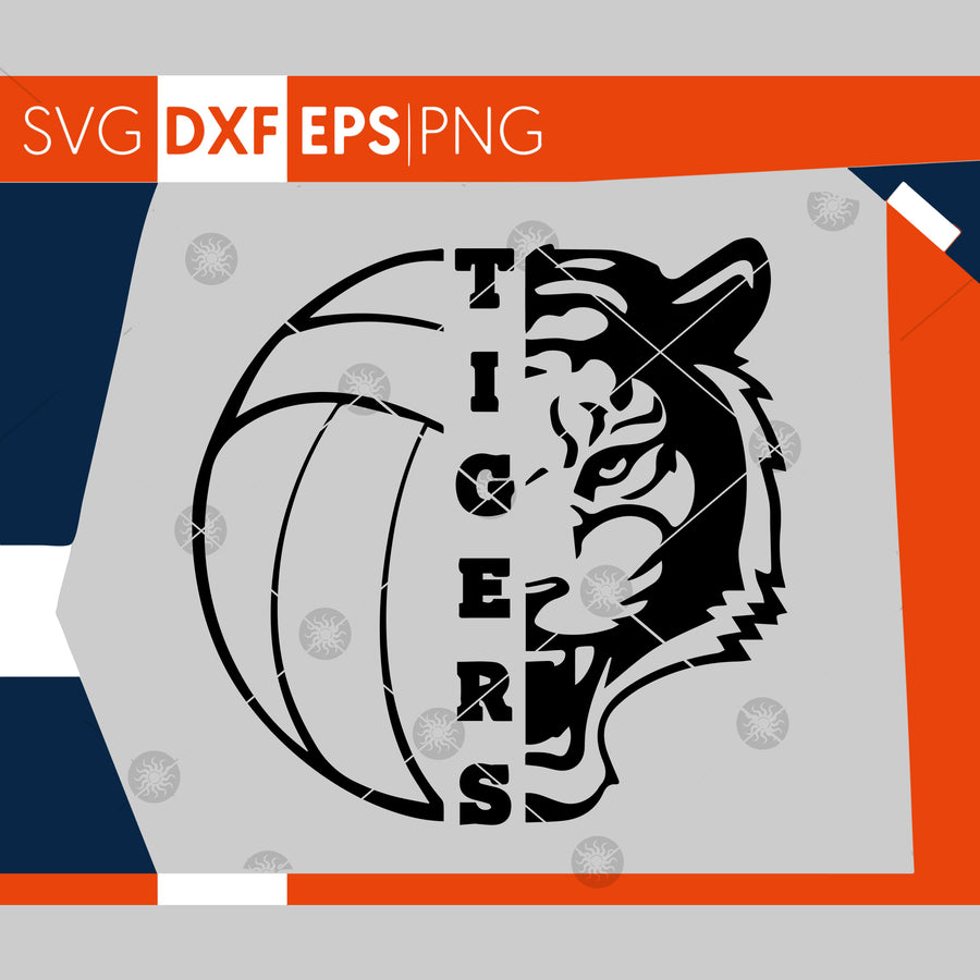 Tigers SVG, Volleyball SVG, Tigers Volleyball T-shirt Design, Volleyball Mom Shirt, Cricut Cut Files, Silhouette Cut Files,Cutting Files