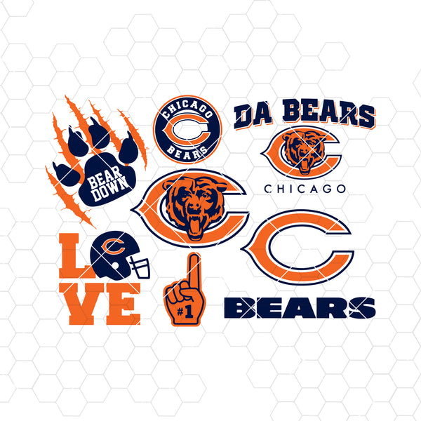 Chicago Bears Set Design SVG Files, Cricut, Silhouette Studio