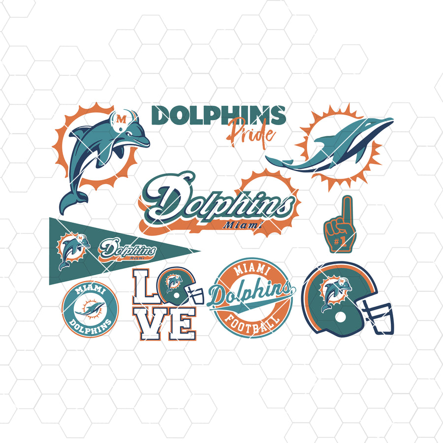 Miami Dolphins SVG, Miami Dolphins files, dolphins logo, football, silhouette cameo, cricut, cut files, digital clipart, layers, png dxf ai