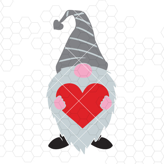 Gnome with Heart Svg, Valentine's Day Svg, Gnome Svg Dxf Eps, Valentine Svg, Love Svg Clipart, Girls Valentine Shirt Svg