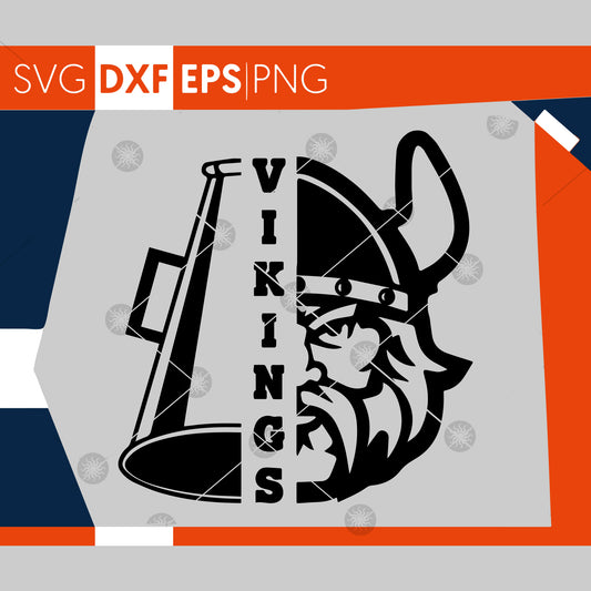 Vikings SVG, Cheerleading SVG, Vikings Cheer Svg, Vikings Cheer Megaphone Svg, Cricut Cut Files,Silhouette Cut Files,Cutting Files