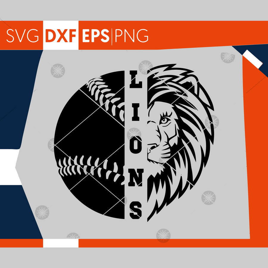 Lions SVG, Baseball SVG, Lions Baseball T-shirt Design, Baseball Mom Shirt, Cricut Cut Files, Silhouette Cut Files, SVG Cutting Files