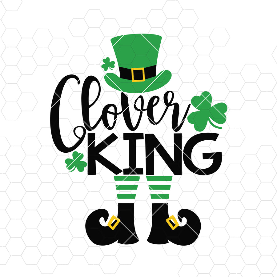 St Patricks Day SVG, Clover King SVG, svg cut file, Boy st patricks day svg, st patricks day Shirt, cut file, silhouette cameo, cricut