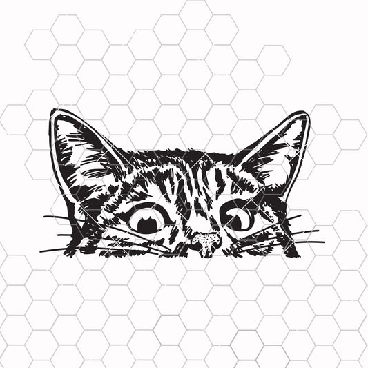 Funny Cat Clipart | Cat SVG | Cat Clip Art Hand Drawn Cat Sketch Clip Art Kitty Cat Cut File for Cricut File for Silhouette