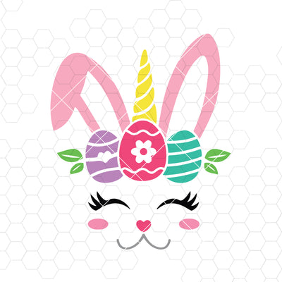 Bunny Unicorn Svg, Easter Bunny Svg, Easter Svg, Bunny Face Svg Dxf Png, Girl Bunny Clipart, Happy Easter Svg, Silhouette, Cricut, Cut Files