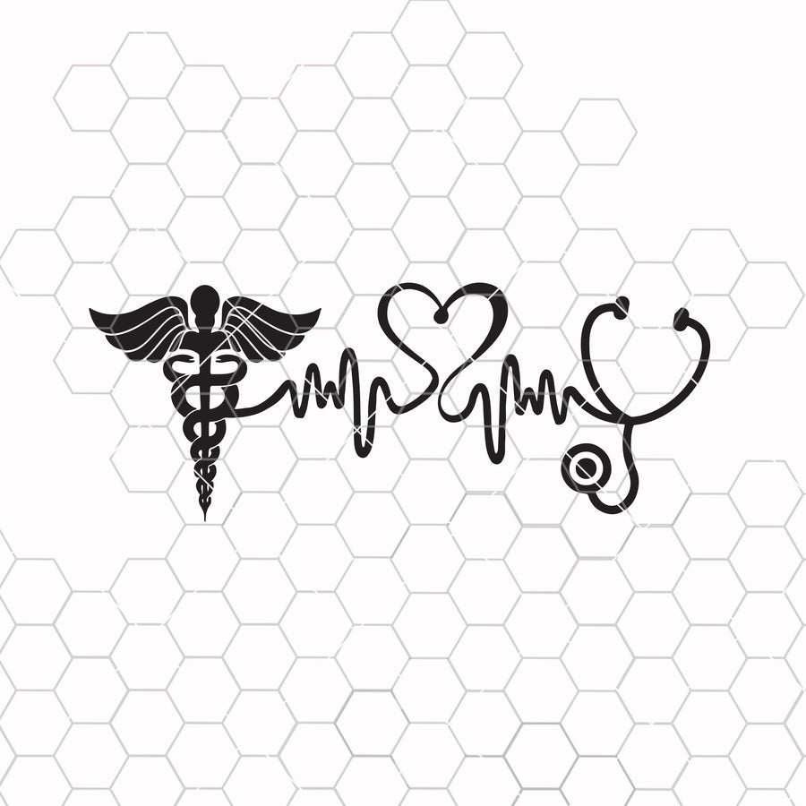 Nurse Svg, RN Svg, Nurse Life Svg, Stethoscope Svg, Heartbeat Svg, Nursing Svg, Lifeline Svg, Nurse Svg Design, Nurse Cut Files, Cricut File