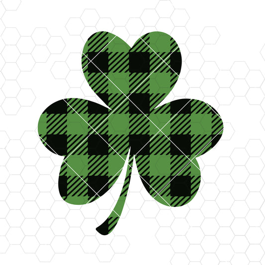 Buffalo Plaid Shamrock Svg. St Patrick's Day Svg. Green Buffalo Plaid Clover Leaf Svg. DIY Irish Sign Svg. Sublimation, Iron