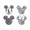 Mickey Mouse SVG, Minnie, Mickey Head SVG, Minnie Bow, Floral, Disney, Tshirt Svg Design, Cricut, Silhouette, Cut File, Vector, Dxf, Png