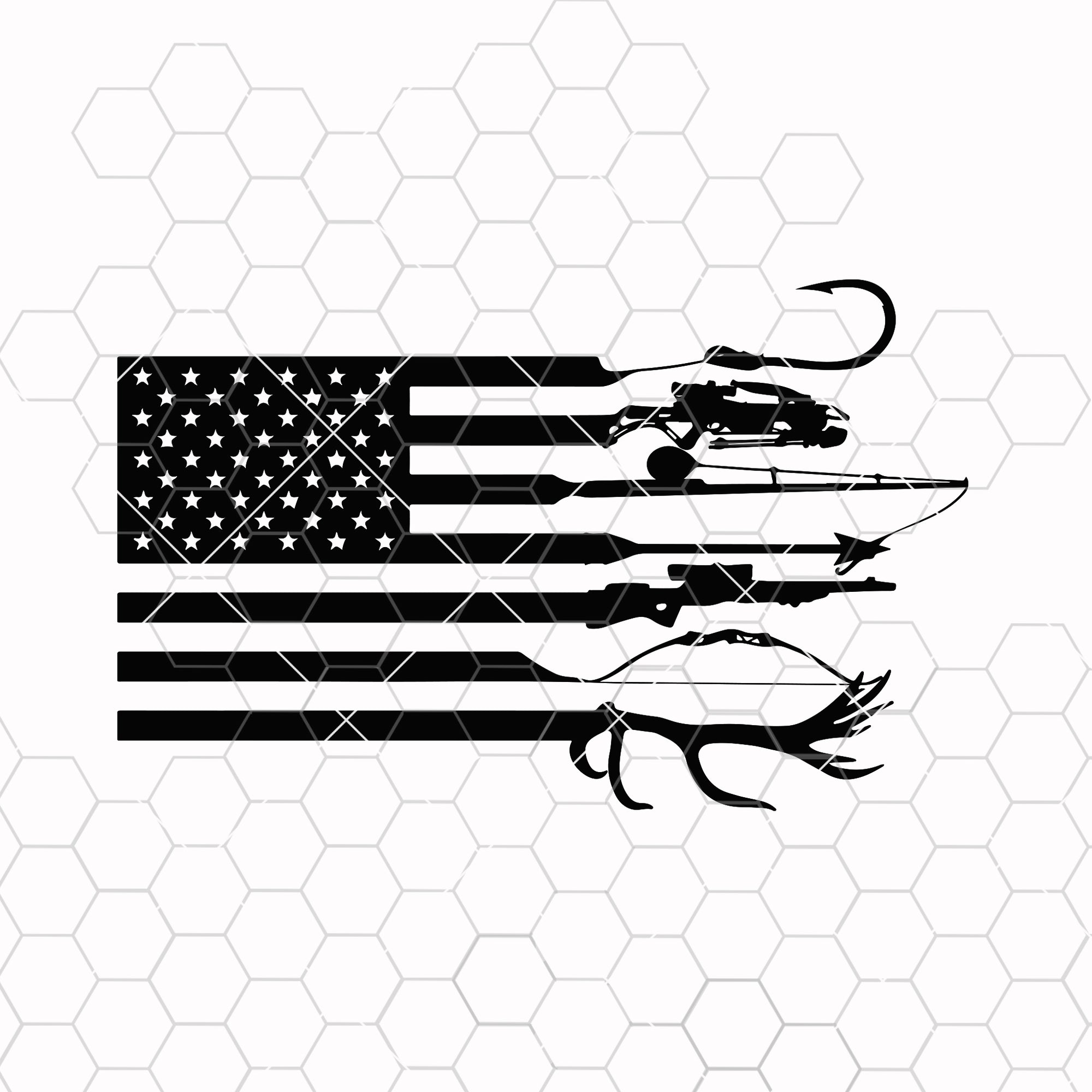 Hunting and fishing american flag svg. american flag design for t