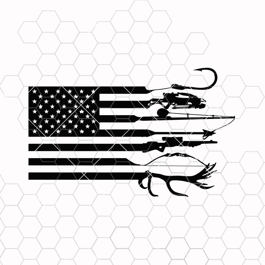 Hunting and fishing american flag svg. american flag design for t shirts. hunting fishing flag svg design for coffee cups decals cricut svg.